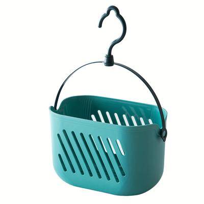 TEMU Hanging Storage Basket Bathroom Wall-mounted Storage Box Shower Basket With Hook Suitable For Bathroom And Kitchen Organization, Shower Caddies Image