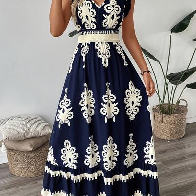 TEMU A-line Dress With Hem And Drawstring Waist Image