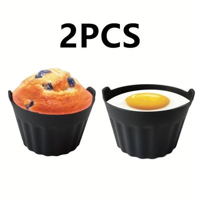 TEMU 2/4/6/8pcs Silicone Cake Molds, Reusable, , For Air Fryer, Oven, Christmas Cooking Image