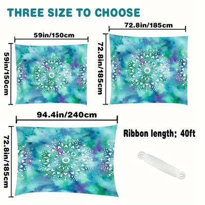 TEMU 1pc Bohemian Mandala Pattern Camping Tent Tarp Hammock Rain Fly Footprint Shelter Sunshade Blanket Mat For Outdoor Lawn Image