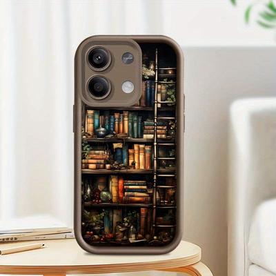 TEMU Creative Bookshelf Cartoon Fashion Cover For Xiaomi Note 14 13 13r 12 12r 11 11t 11e 11s Pro Plus 5g 4g Eye Ladder Phone Case Image