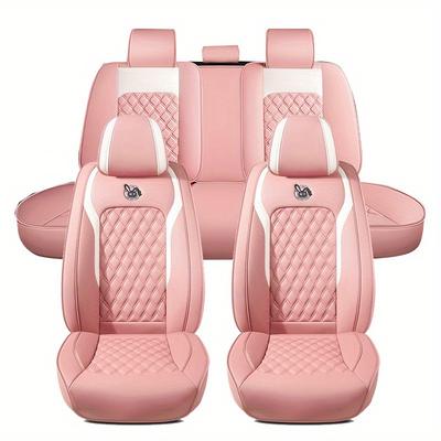 TEMU Car Seat Cushion Universal New Full-enclosed Full Pu Leather Seat Cover Five-seater Universal Simple Winter Seat Cushion Seat Cover Image