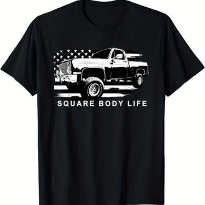TEMU Daily , American Pickup Truck, Men's Short-sleeved T-shirt Image
