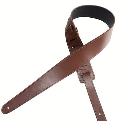 TEMU 1pc Tan Pu Leather Guitar Strap, Adjustable, Comfortable & Stylish For Acoustic And Bass Guitars - Durable & Versatile