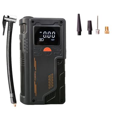 TEMU 1pc Multifunctional Portable Wireless Car Jump Starter, Emergency Start Air Pump With Tire Inflator, Air Compressor For Easy Tires Inflation, Led Display Flashlight And Emergency Light Image