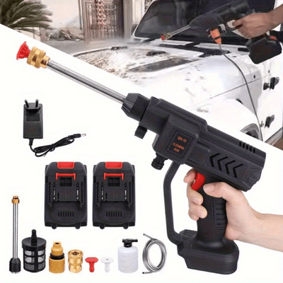 TEMU 1 Set Portable High Pressure Washer With 6 Types Of Outlet Nozzles Copper Motor Ergonomic Handle Image