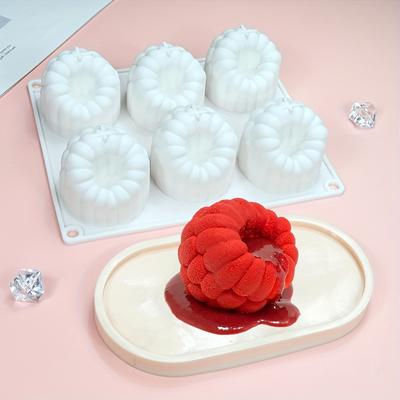 TEMU Yuhuphyllic 6- Large Raspberry Cake Mold - Silicone Mousse And Pudding Mold For Diy Creative Use, Ideal For Aromatherapy Candles, Baking Accessories Image
