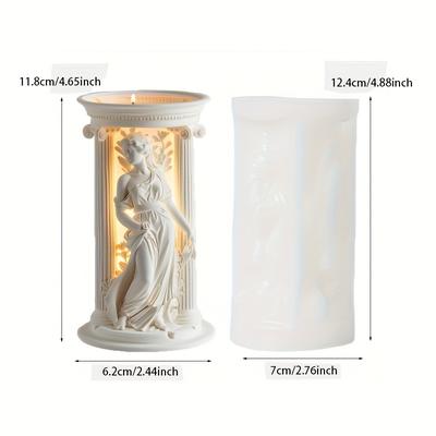 TEMU 3d Silicone Candle Mold Of Athena Goddess - Versatile Material For Diy Scented Candles, Home Decor, And Epoxy Resin Crafts - Heat-resistant, , Birthdays & Holidays Image