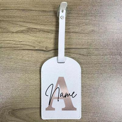 TEMU Custom Pu Luggage Tag With A Stylish Retro , Featuring A Monogram. Ideal For Personalizing Your Suitcase, Perfect As Party Favors Or Travel Gifts. Image