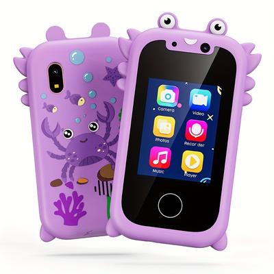 TEMU Kids Smart Phone Toy Touchscreen Hd Dual Camera Cell Phone For Christmas Birthday Gifts Ocean Crab Play Phone Learning Toy For Boys And Girls Image