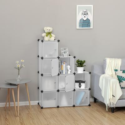 TEMU 9-cube Storage Organiser Unit, Plastic Closet With Doors, Modular Cabinet For Clothes, Shoes, Toys, Books, Easy To Assemble Image