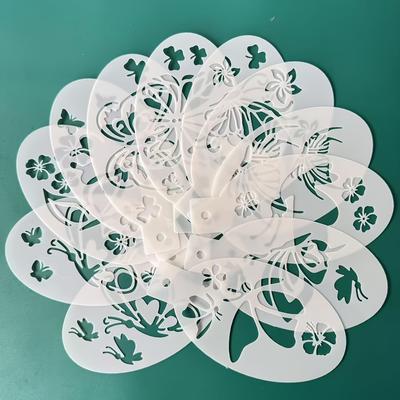 TEMU 12pcs Eye Painting Template Set, Reusable Diy Facial And Body Art Tattoo Templates, Spray Makeup Tool For Festivals And Parties Image