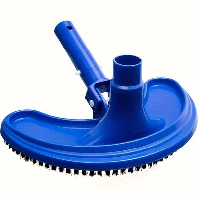 TEMU 1pc Blue Half Moon Pool Vacuum Head With Rotating Hose Connector - Plastic Remover For Vinyl Floor, Wall, And Corner Cleaning - Pool Maintenance Kit Accessory (pole Not Included) Image