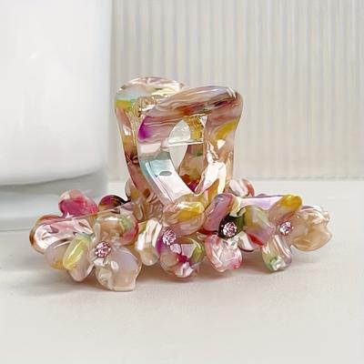 TEMU 1pc Luxury 3d Flower Acetic Acid Hair Claw Clip, Elegant And Fashionable 3d Flower Accessory, Suitable For Women And Girls., Hair Accessories Image