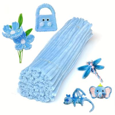 TEMU [101/251pcs Craft Kit]100/250pcs Cleaner With 1pc Tutorial Videos, Soft Chenille Stems, Furry Threads, Handmade Decorations, Flexible And Durable Diy Art For Graduation Gifts Image