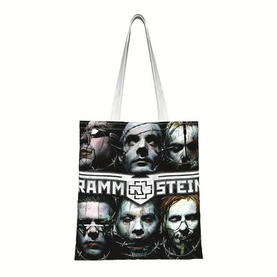 TEMU -inspired Canvas Tote Bag With Dual Shoulder Straps, Durable & , Ideal For Daily Use - Professionals, Artists & Fan Image