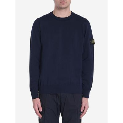 Crewneck Sweater - Blue - Stone Island Knitwear