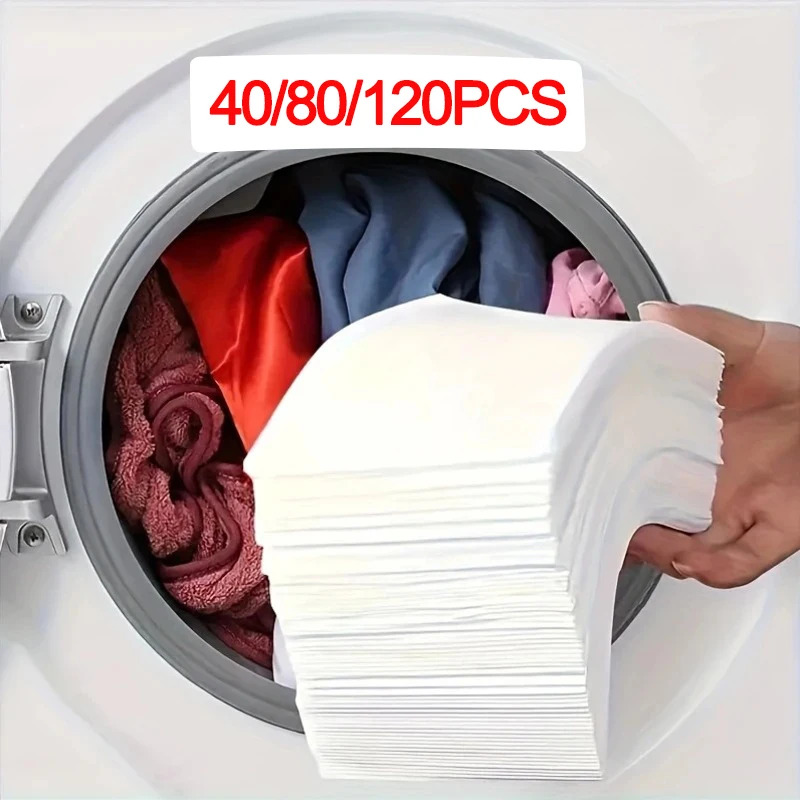 Wäsche Farbe absorbierendes Papier Anti-Färben Wäsche Tabletten für Waschmaschine saubere Kleidung Farbfänger Blätter 40/80/120 Stück Image