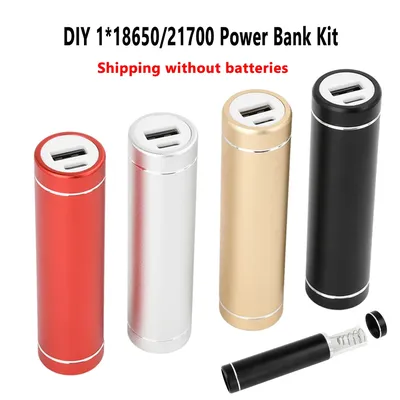 DIY Freies Schweißen 1X 18650/21700 Batterie Aluminium Power Bank Kit 5V 2A Typ C Schnelle Lade Image