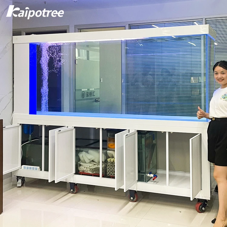 Pecera Custom Big Ultra White Glass Aquarium Aquarium Aluminiumschrank Große Aquarien Aquarien