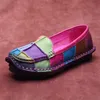 2025 mischfarben Wohnungen Frauen Schuhe Weiche Sohlen Loafers Schuhe Aus Echtem Leder Slip Auf Luxus Casual größe 35 42 Schuhe