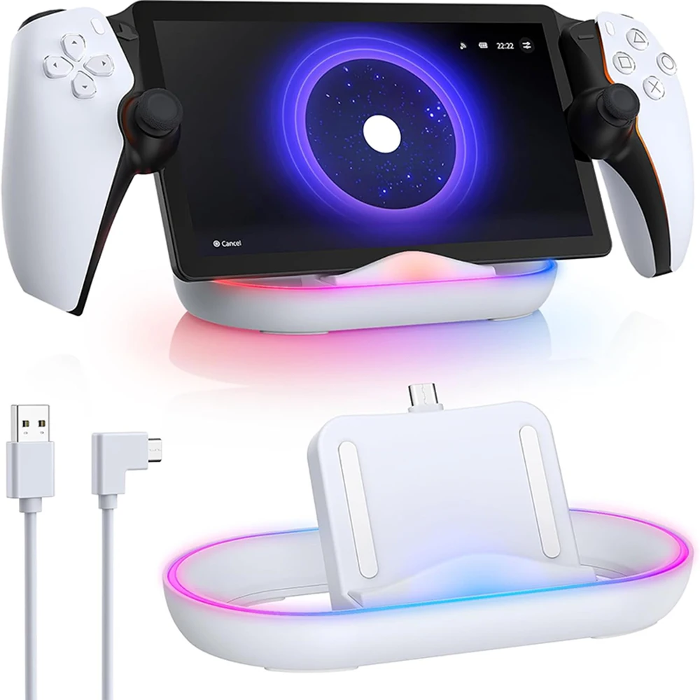 Charging Stand for PS Portal Remote Player, PS Portable Charging Dock with 14 Light, PS Portal Stand Charger, PS Portable Holder