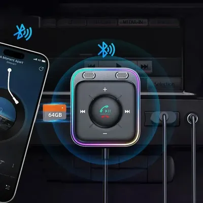 Vikefon auto adapter bluetooth 5,3 verbesserte dual mics enc rausch unterdrückung 3,5mm aux adapter bluetooth drahtloser empfänger