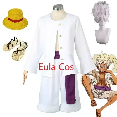 Anime Strohhut Junge Ruffy Cosplay Kostüm Ausrüstung 5 Nika Ruffy Cosplay Kleidung Kimono Set Weihnachten Halloween Erwachsenen Anzug mit Perücke Image