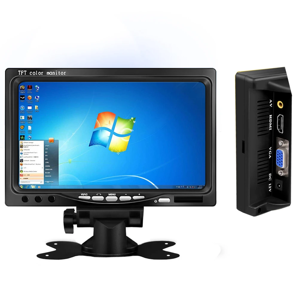 7 Zoll breitbildender HD 1024 * 600 kleiner LCD-Monitor mit AV / VGA / HDMI-kompatiblem Mini-Desktop-LCD-Monitor Image