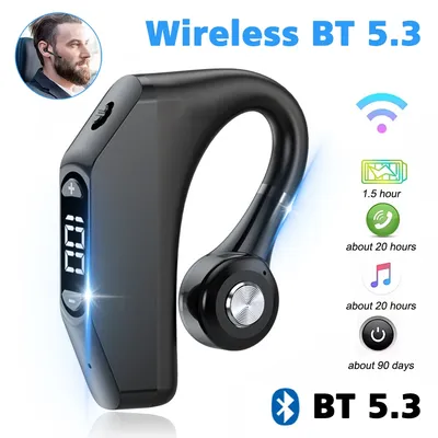 1pc Digital Display Bluetooth Wireless Headset Stereo Freisprecheinrichtung Headset V5.3 Fahren Lkw Headset lärm reduktion BT Earphon Image
