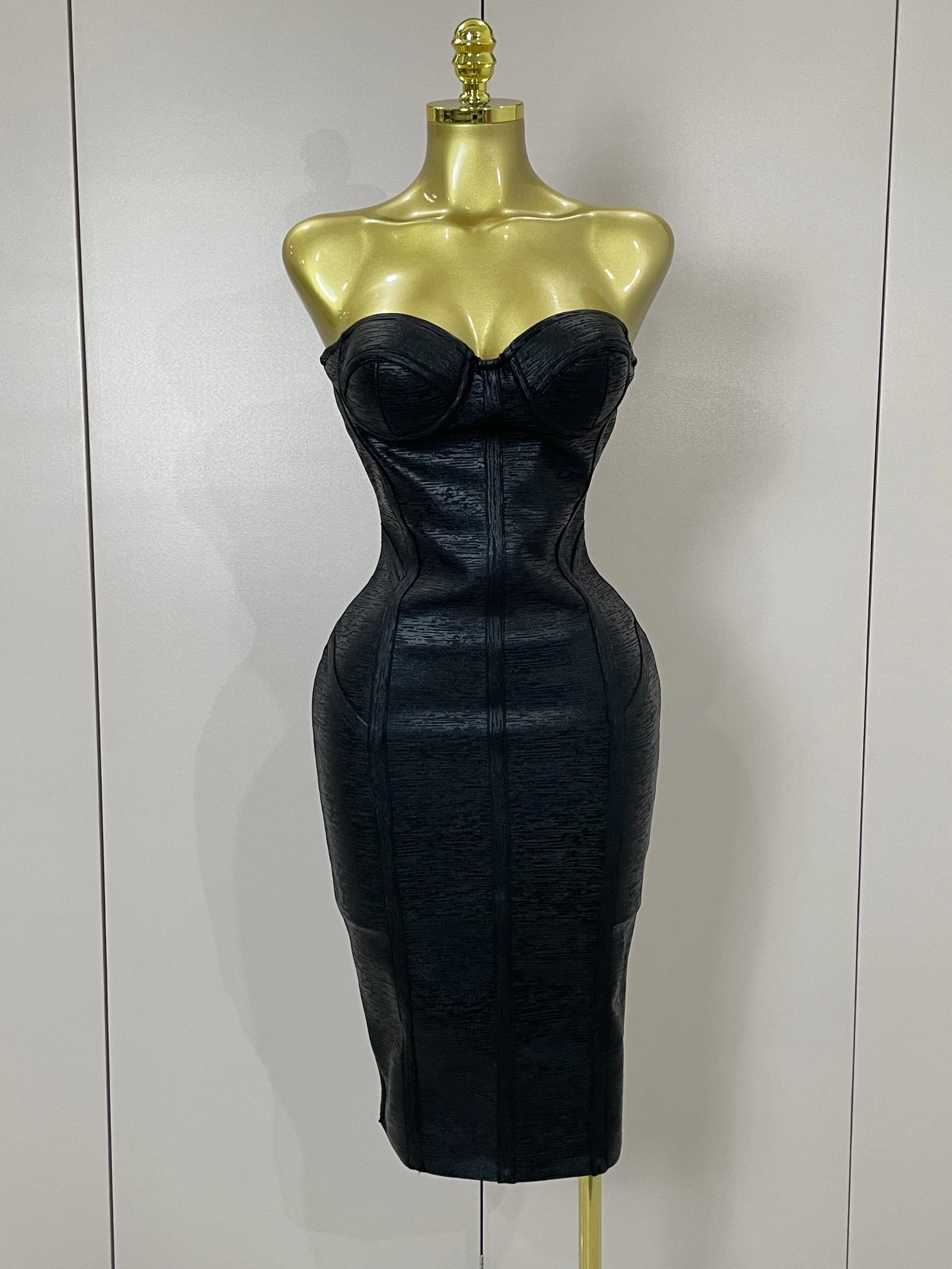 Sexy Liebsten Gold Schwarz Folie Farbe Bodycon Verband Kleid 2025 Neue Frauen Mode Feiern Abend Party Luxus Geburtstag Kleider