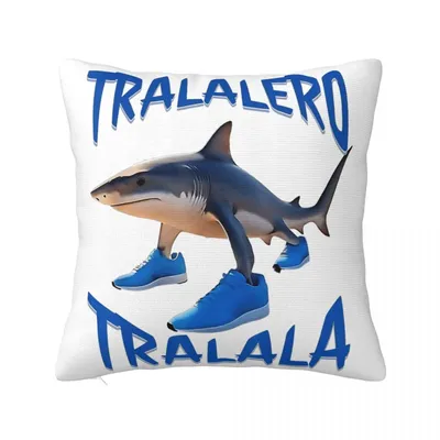 Tralalero Tralala Funny Shark Meme Kissenbezug, weicher Stoff, Kissenbezug, Geschenk, italienischer Image