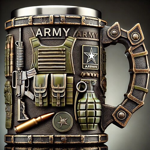 Gedenkbecher zum 250. Jahrestag der US-Armee, patriotisches Geschenk zum Unabhängigkeitstag am 4. Juli, Veteranentag für Männer, Sammlerbecher des US Marine Corps Image