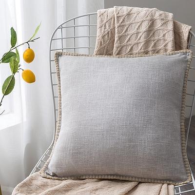 Baumwoll-Leinen Kissenbezüge Sofa Kissenhülle Heimdekoration für Wohnzimmer Schlafzimmer ideale Geschenke Beige Blau Rot Image