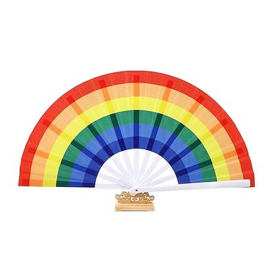 Stolz Regenbogen Faltfächer Regenbogen-Handfächer Erwachsene Unisex Lässig Pride Parade Pride-Monat Halloween Karneval Einfaches Karnevalskostüm Image