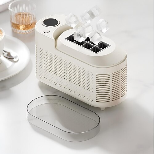 Tragbarer Mini-Eisbereiter – schnelle Eisherstellung in 10–15 Minuten, 8 Würfel/Zyklus, kompakt und leise, kristallklares Eis, leicht zu reinigen, ideal für Zuhause, das Büro oder Partys Image