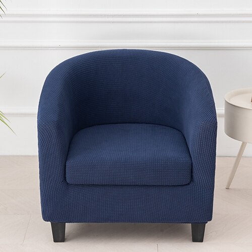 2-teiliger Clubsessel-Schonbezug, Stretch-Fassstuhl-Schonbezug, solide Wannenstuhl-Schonbezüge, weiche Sesselbezüge, abnehmbarer Möbelschutz, Sesselbezug für das Wohnzimmer Image