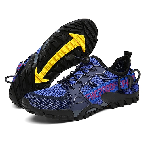 Herren Sneaker Upstream-Schuhe Canyoning PU Leder Netz Atmungsaktiv Bequem Rutschfest Schnürung Schwarz Dunkellila Blau Sommer Frühling Image
