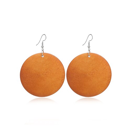 Boho-Ohrhänger aus Holz für Damen – verschiedene geometrische Formen, leichter Statement-Schmuck aus Naturholz, perfekt für lässige Looks, Strandurlaube und Sommerfestivals Image