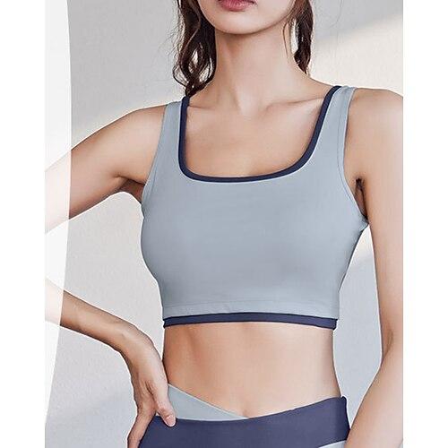 Damen BH-Oberteil Quadrathals BH-Top Bequem Atmungsaktiv Farbblock Sport Sportkleidung Schwarz Weiß Yoga Fitness Leger