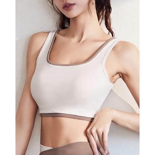 Damen BH-Oberteil Quadrathals BH-Top Bequem Atmungsaktiv Farbblock Sport Sportkleidung Schwarz Weiß Yoga Fitness Leger