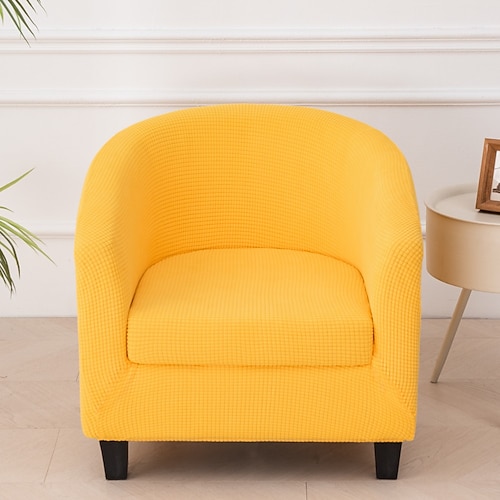 2-teiliger Clubsessel-Schonbezug, Stretch-Fassstuhl-Schonbezug, solide Wannenstuhl-Schonbezüge, weiche Sesselbezüge, abnehmbarer Möbelschutz, Sesselbezug für das Wohnzimmer Image