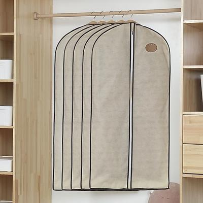 5-teilige Staubschutzhüllen für Kleidungsstücke, Schutz für hängende Kleidung aus Leinen, lange Aufbewahrungstasche aus Vliesstoff für Mäntel und Anzüge, staubdichte Abdeckung für Jacken und Kleider Image