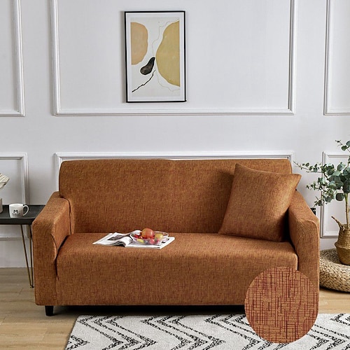 Stretch-Sofabezug, Schonbezug, Jacquard, elastisch, Sofagarnitur, Sessel, Loveseat, 4- oder 3-Sitzer, L-Form, grau, botanische Pflanzen, weich, strapazierfähig, waschbar Image