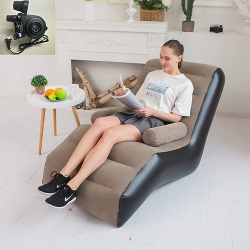 Aufblasbarer Liegestuhl, faltbarer Loungesessel für Schlafzimmer und Wohnzimmer, Indoor-Sofa-Lounge mit Handläufen Image