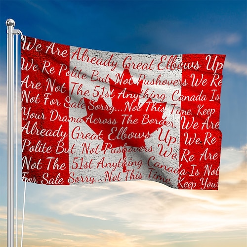 Kanada-Tag im Freien drinnen mit Ösen patriotische Flagge o Kanada Haus Hof Garten Dekorationen Urlaub Banner Zeichen Ellbogen hoch Kanada