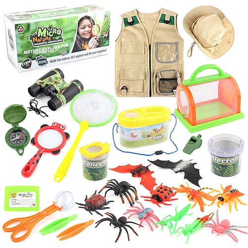 Kinder Outdoor Explorer Insektenjagd Set 26-teilig Teleskop Beobachtung Insektenspielzeug Image
