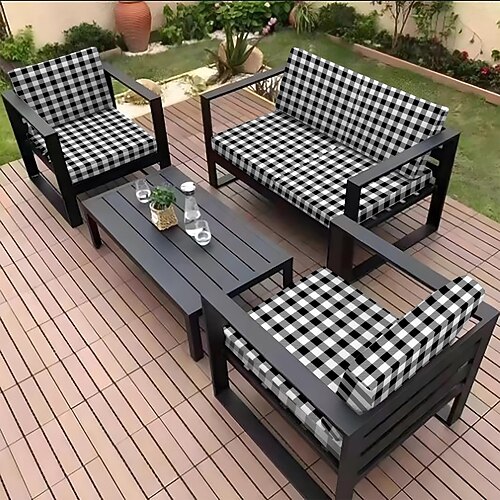 Sitzkissenbezug für Sofas im Freien, Bezug für Terrassenmöbel, florale, garngefärbte Mikrofaser-Schonbezüge