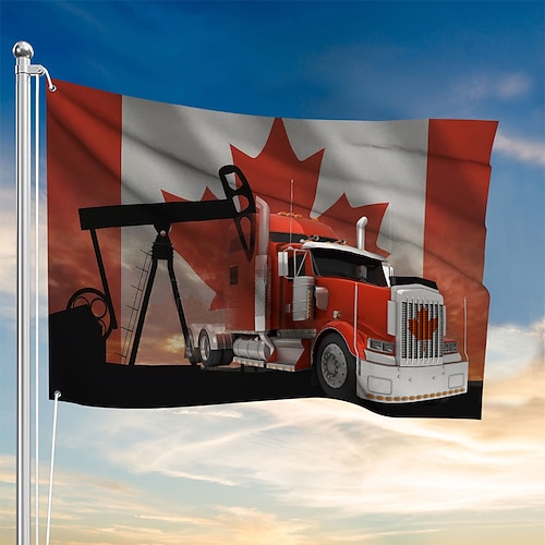 Kanada-Tag im Freien drinnen mit Ösen patriotische Flagge o Kanada Haus Hof Garten Dekorationen Urlaub Banner Zeichen Ellbogen hoch Kanada