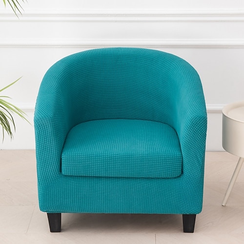 2-teiliger Clubsessel-Schonbezug, Stretch-Fassstuhl-Schonbezug, solide Wannenstuhl-Schonbezüge, weiche Sesselbezüge, abnehmbarer Möbelschutz, Sesselbezug für das Wohnzimmer Image